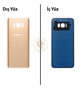 Samsung Galaxy S8 Plus Gold Renk Arka Kapak Arka Cam Batarya Kapağı Pil Kapağı Lazer Kesim Back Cover Galaxy S8 Plus Uyumlu