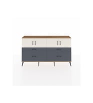 Arges Konsol 2 Raflı 4 Çekmeceli 4 Kapaklı 176x30x99 Çam-Aytaşı/Antrasit