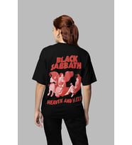 Black Sabbath Heaven And Hell Yazılı Unisex Oversize Müzik Grubu Tişört
