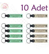 Yeşil & Sütlü Kahve, Nişan Töreni Davetlilerine Anlamlı Anı, 10’lu Set, Tarih ve İsimli Anahtarlık