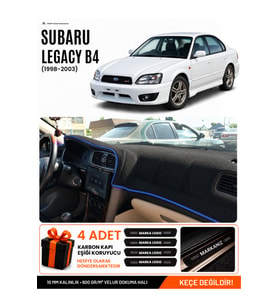 e-biz SUBARU LEGACY B4 (1998-2003) Uyumlu Torpido Örtüsü, Torpido Kılıfı - Siyah-Mavi - SU006