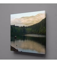 ORMANDAKİ GÖL KANVAS TABLO 60x60cm (Karışık)