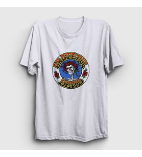 Presmono Unisex Beyaz Roses Grateful Dead T-Shirt 386893tt