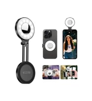 Ayarlanabilir 3 Renkli Magsafe Uyumlu Selfie Işığı, Fotoğraf ve Video İçin (Füme)