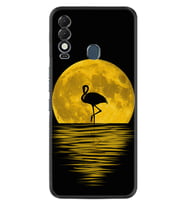 Tecno Spark 8T Kılıf Silikon Desen Özel Seri Ay ve Flamingo 1775