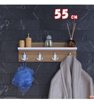 Modilayn Kedi Serisi 46,4x18cm 3’lü Banyo Askısı Seti  12 Kancalı Raflı Düzenleyici Yer Tasarrufu.