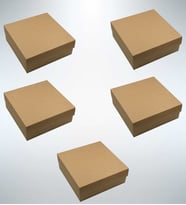BK Gift 25x25x10cm Kraft Hediye Kutusu-(5'li Paket) (Kahverengi Açık)