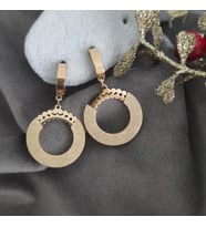 Çelik Küpe Gold Renk Sallantılı