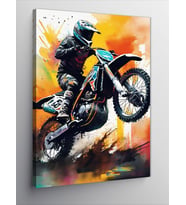 Kanvas Tablo Cross Motosiklet Yarışçısı