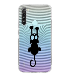 Xiaomi Redmi Note 8  Kamera Korumalı Kapak Çizgi Kedi Tasarımlı Şeffaf  Kılıf
