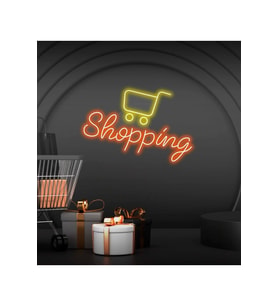 Shopping Yazılı ve Şekilli Neon Tabela