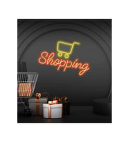 Shopping Yazılı ve Şekilli Neon Tabela