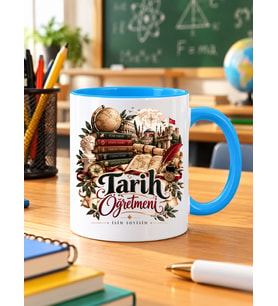 Kişiye Özel Tarih Öğretmeni Kupası İsimli Öğretmenler Günü Hediyesi 11 Oz Kupa Bardak