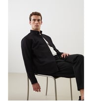 LCW Vision Siyah Slim Fit Uzun Kollu Erkek Gömlek