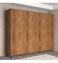 Soft Wood 6 Kapaklı Masif Ahşap Gardırop Ceviz