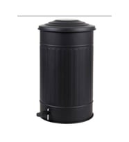 30 Litre Metal Pedallı Kapaklı Çöp Kovası Siyah