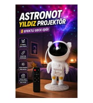 Astronot Yıldız Projektör Lambası 8 Efektli Uzaktan Kumandalı Gece Işığı