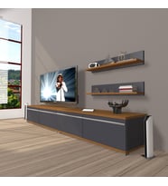 Decoraktiv Eko 200T Mdf Tv Ünitesi Tv Sehpası (Antrasit - Ceviz)