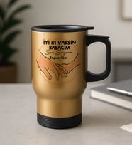 BK Gift Kişiye Özel Babalar Günü Tasarımlı Kulplu Çelik Bardak Termos Mug 450ml-8, Babalar Günü Hediye, Babaya Hediye