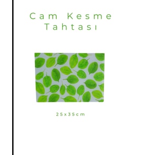 Cam Kesme Tahtası* Mutfak Tahtası Kare 25x35cm Reyhan Görünümlü
