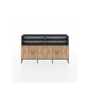 Arges Konsol 6 Raflı 4 Kapaklı 176x30x99 Antrasit-Çam/Antrasit