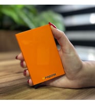 Mekanizmalı Kartlık Rfid Korumalı Alüminyum Otomatik Mekanizmalı Kredi Kartlık Renkli Parlak Turuncu
