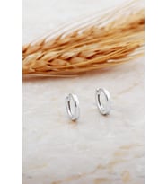 12 Mm Taşsız Rodyumlu Gümüş Halka Küpe 7143