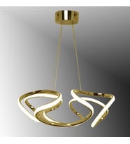TT307-40-SR TT Aydınlatma Helezon Modeli Sarı Kaplama Led Avize (Çok Renkli)