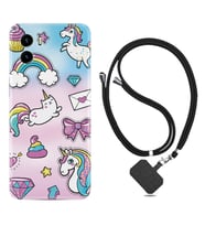 Vivo Y15S Y32 Y33S Y51 Y53S Kılıf Boyun Askılı Silikon Unicorn Mektup 1800