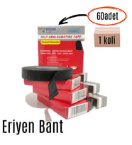 Eriyen Bant Kauçuk Bant Yalıtım Bantı 19mm x 0.80mm x 8mt (60adet) 1koli (Standart)