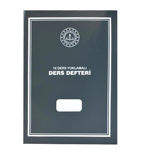 10 Ders Yoklamalı Ders Defteri 28x41 Gri Plastik Kapak