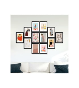 12 Parça Çerçeve Görünümlü Mdf Tablo Seti Asey-12-2056