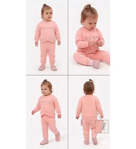 Northcity 6/24 Ay Nakışlı Penye Bebek Takımı - Antialerjik Pamuklu Set