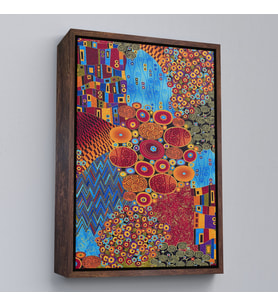 Çerçeveli Gustav Klimt - Çiçek Bahçesi Tablo (Kahverengi)