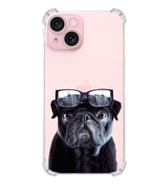 PrintiFy Apple iPhone 15 Köpek 3 Şeffaf Köşe ve Kamera Korumalı Korumalı Antişok Kılıf