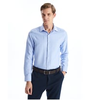 LCW BUSINESS Mavi Slim Fit Uzun Kollu Oxford Erkek Gömlek