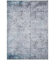 Gri Halı Soyut Geometrik Desenli Kaymaz Tabanlı Modern Salon Halısı Koridor Yatak Odası