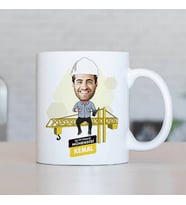 Kişiye Özel Erkek İnşaat Mühendisi Karikatürlü Kupa Bardak