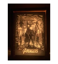 3d Gece Lambası - Light Box - Gölge Kutusu Avengers 1 (210 - Orta Ton)