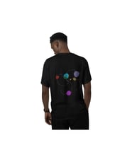 Gezegen girdap  baskılı kaliteli unisex oversize T-shirt (Siyah)