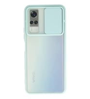 Newface Vivo Y53S Kılıf Palm Buzlu Kamera Sürgülü Silikon - Turkuaz