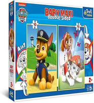 Trefl 43003 4'ü 1 arada: 2x10 büyük parçalar Arkada iki boyama kitabı, Psi karakterli renkli bulmacalar, 2 yaşından büyük çocuklar için eğlence Primo, PAW Patrol Ekibi
