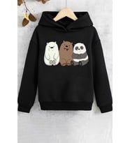 Çocuk Kafadar Ayılar Baskılı Sweatshirt (Siyah)