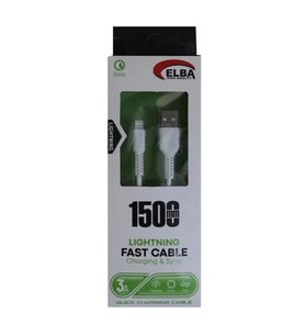 Elba Elb36-L1 1,5Mt  Micro  Beyaz 3A Hızlı Şarj Kablosu