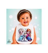 Elsa Frozen Keten Bebek Mama Önlüğü – Yumuşak, Emici, Yıkanabilir, Özel Tasarım P054