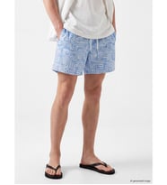 LCW SWIMWEAR Mavi Kısa Boy Desenli Erkek Deniz Şortu