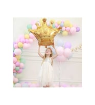 Kraliçe Balon Set , Taç Gold Folyo Balon Ve Karışık Makaron Balon Set