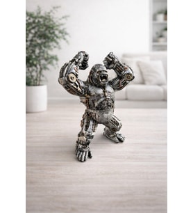DEKORATİF MEKANİK GORİL BİBLO 28 CM METAL GÖRÜNÜMLÜ MODERN HEYKEL OBJE