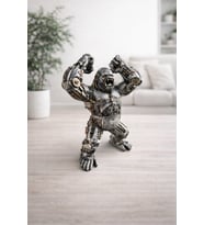 DEKORATİF MEKANİK GORİL BİBLO 28 CM METAL GÖRÜNÜMLÜ MODERN HEYKEL OBJE