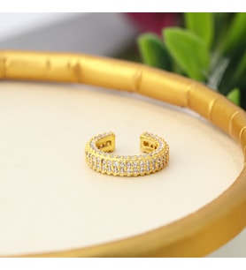 925 ayar Gümüş 14k Altın kaplama Zirkon taşlı Tamtur Kıkırdak küpe (STD)
